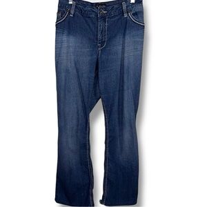 22W Royalty YMI Blue  Denim Jeans Womens Plus Bootcut Western Distressed